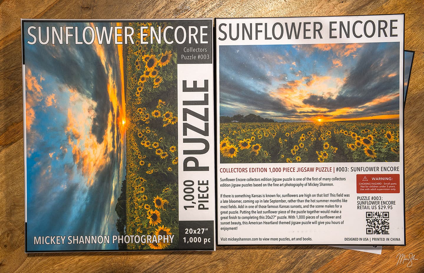 Sunflower Encore Collectors Edition Jigsaw Puzzle Back Cover