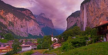 Purple Lauterbrunnen Sunset | Lauterbrunnen, Bernese Alps, Switzerland ...