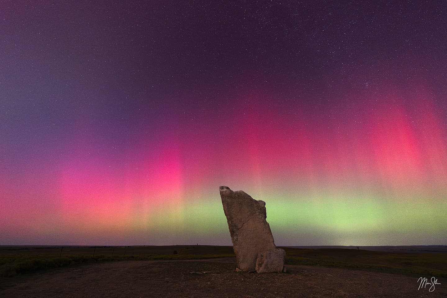 Teter Rock Aurora - Teter Rock, Flint Hills, Kansas