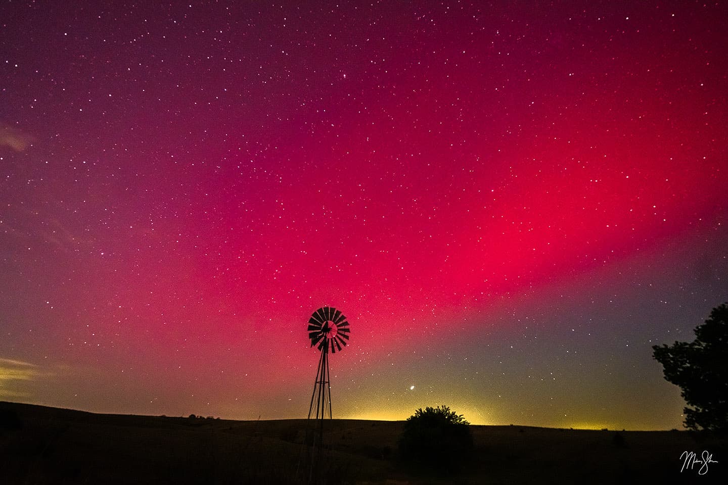 Windmill Aurora - Mushroom Rock State Park, Kansas