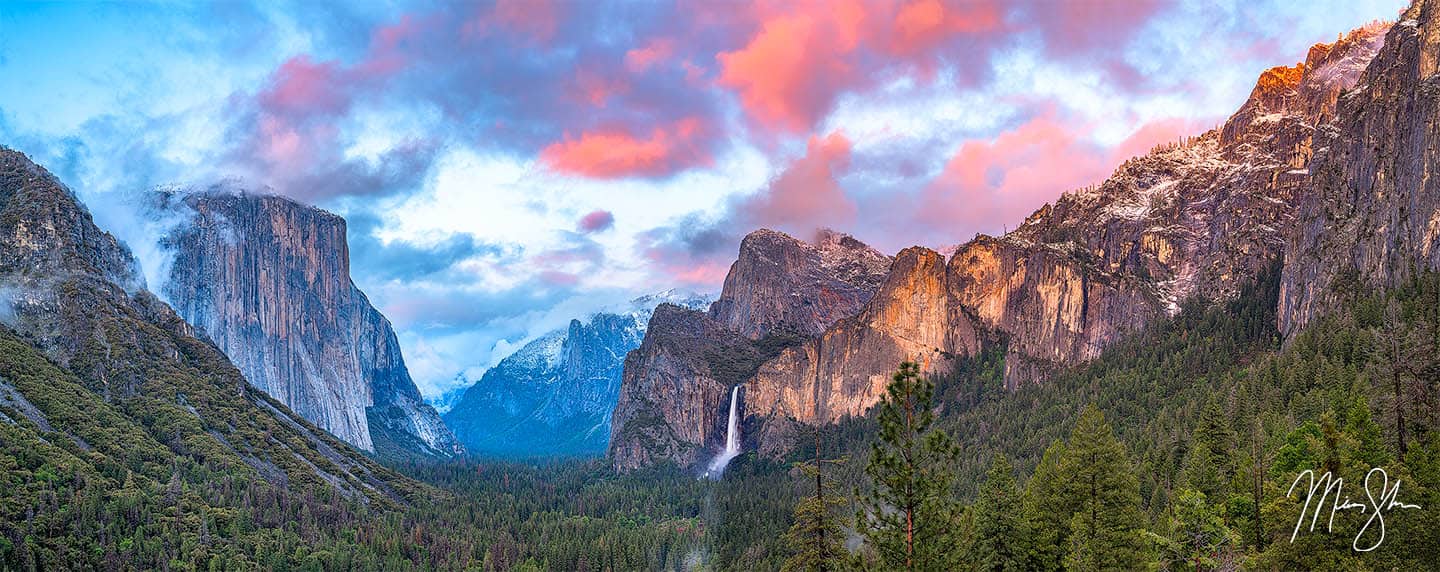 Yosemite Sunset Panorama Tunnel View, Yosemite National Park, California | Mickey Shannon