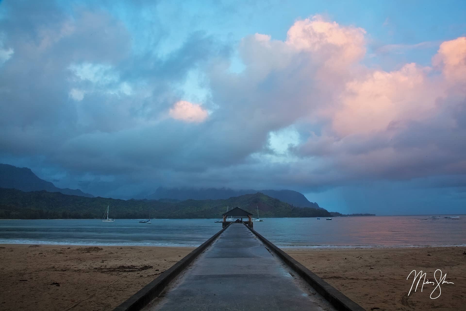 Down the Pier at Hanalei Bay | Hanalei, Kauai, Hawaii | Mickey Shannon ...