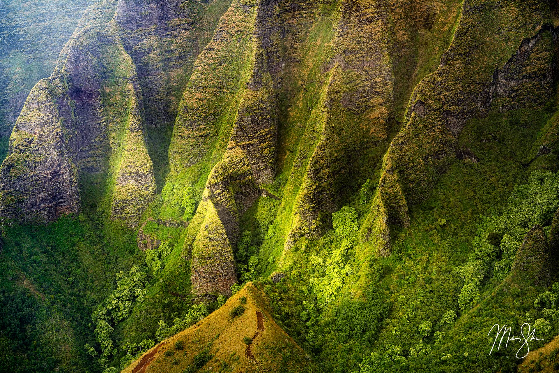 Lights on the Cliffs of the Napali Coast | Kalalau Valley Lookout 